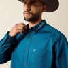 Ariat Mens Team Logo Twill Classic Fit Shirt Lyons Blue/Mint - 10079357