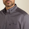 Ariat Mens Team Logo Twill Classic Fit Shirt Quiet Shade - 10037479