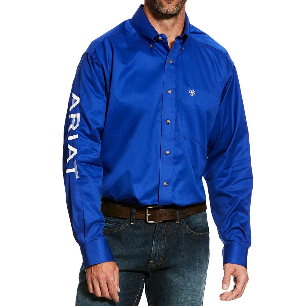 Ariat Men's Team Logo Ultramarine Twill Long Sleeve Shirt 10017498 Ariat Men's Team Logo Ultramarine Twill Long Sleeve Shirt 10017498