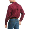 Ariat Mens Team Logo Twill Fitted Shirt Burgundy - 10034233