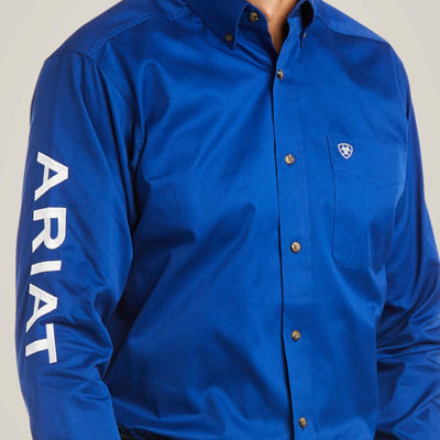 Ariat Mens Team Logo Twill Fitted Shirt Ultramarine - 10034232
