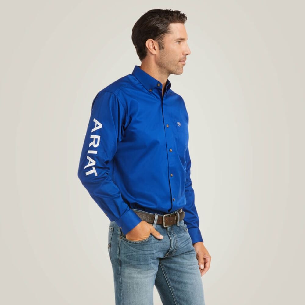 Ariat Mens Team Logo Twill Fitted Shirt Ultramarine - 10034232