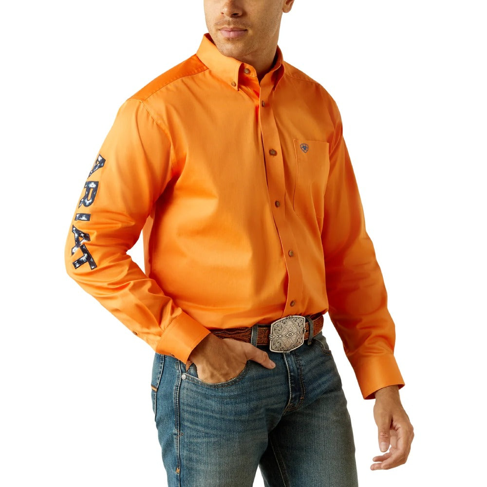 Ariat Mens Team Logo Twill Shirt Orange - 10059134