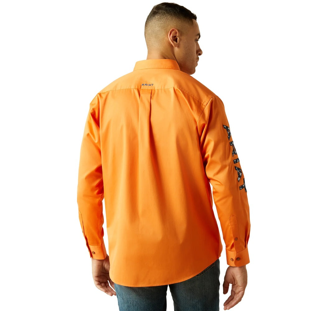 Ariat Mens Team Logo Twill Shirt Orange - 10059134