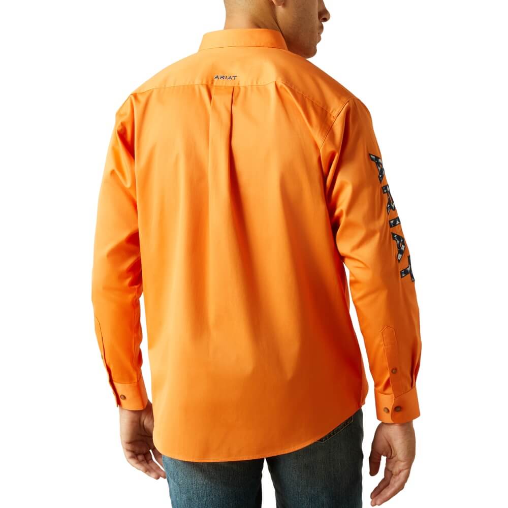 Ariat Mens Team Logo Twill Shirt Orange - 10059134