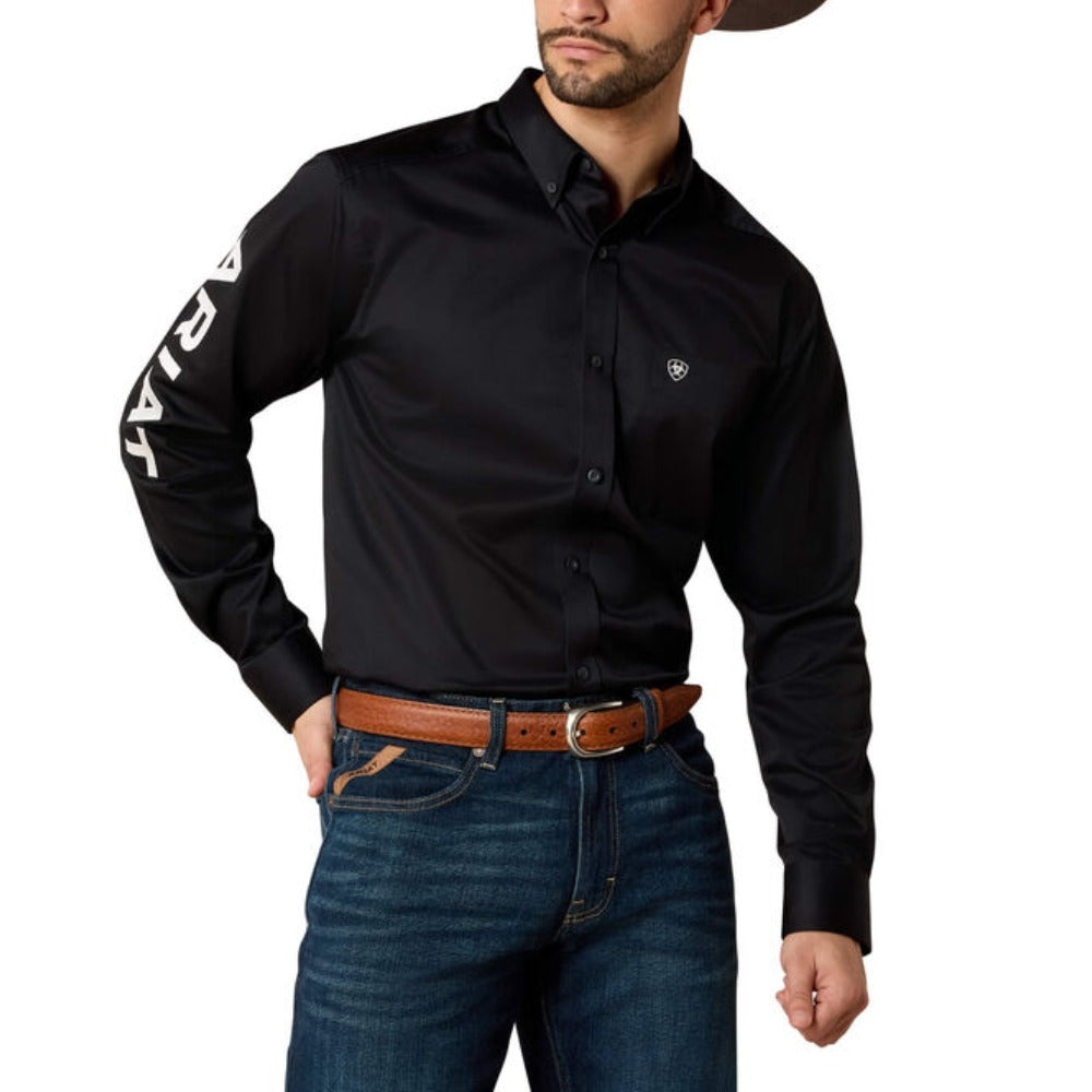 Ariat Mens Team Logo Twill Fitted Shirt Black - 10034231