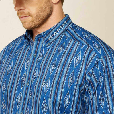 Ariat Mens Team Pace Classic Fit Shirt Blue - 10062252