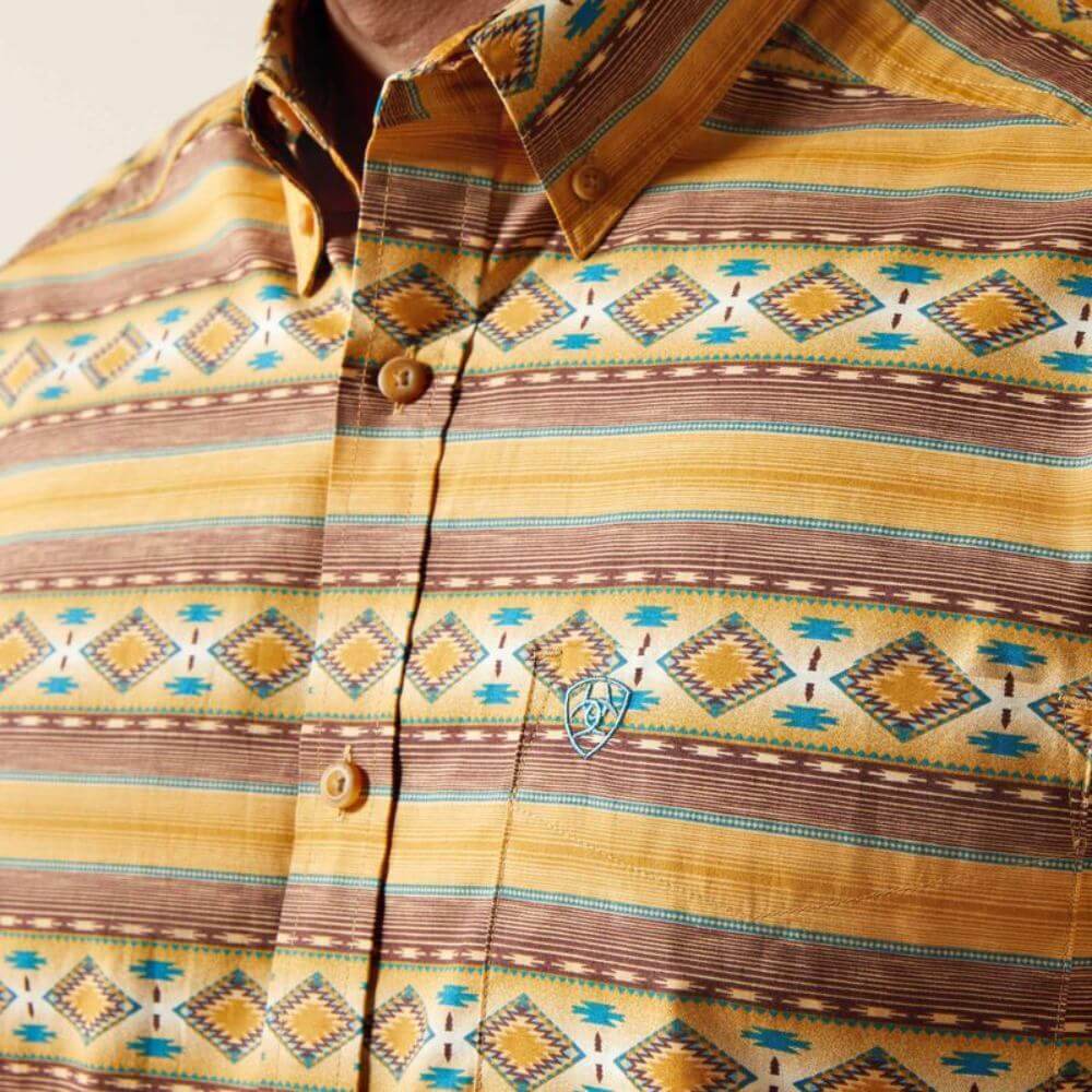 Ariat Mens Teddi Classic Fit Shirt Tan - 10065767