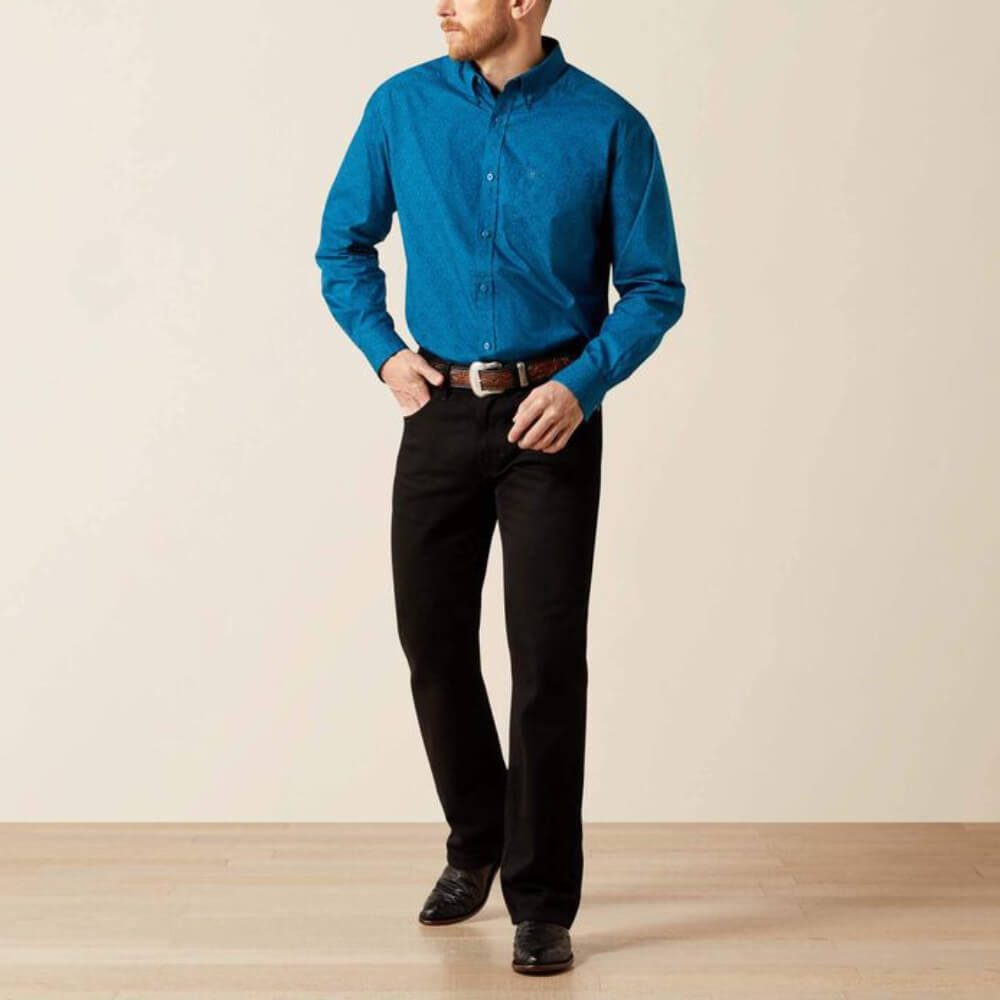 Ariat Mens Terrell Classic Fit Shirt Dark Teal - 10065771