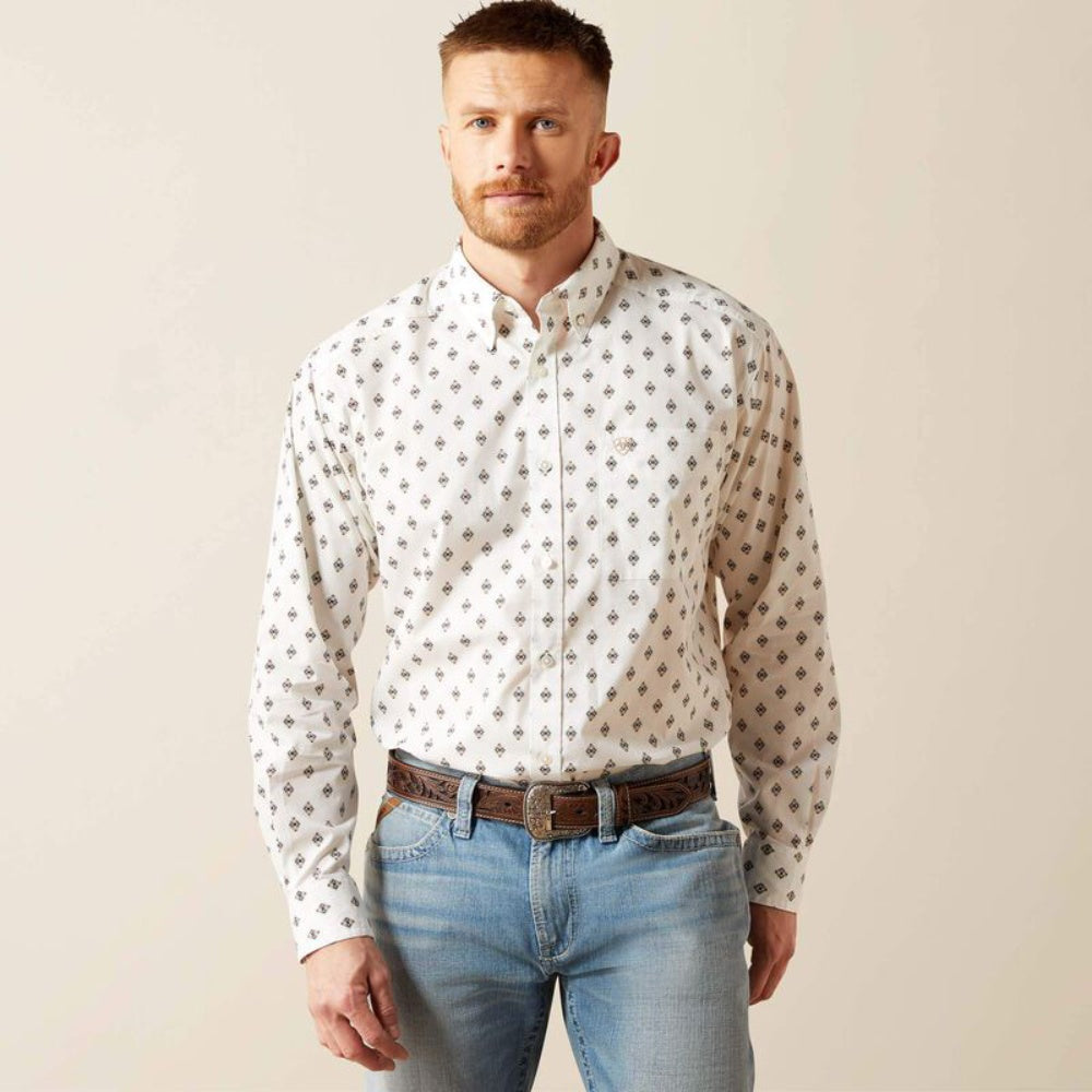 Ariat Mens Thell Classic Fit Shirt White - 10065769