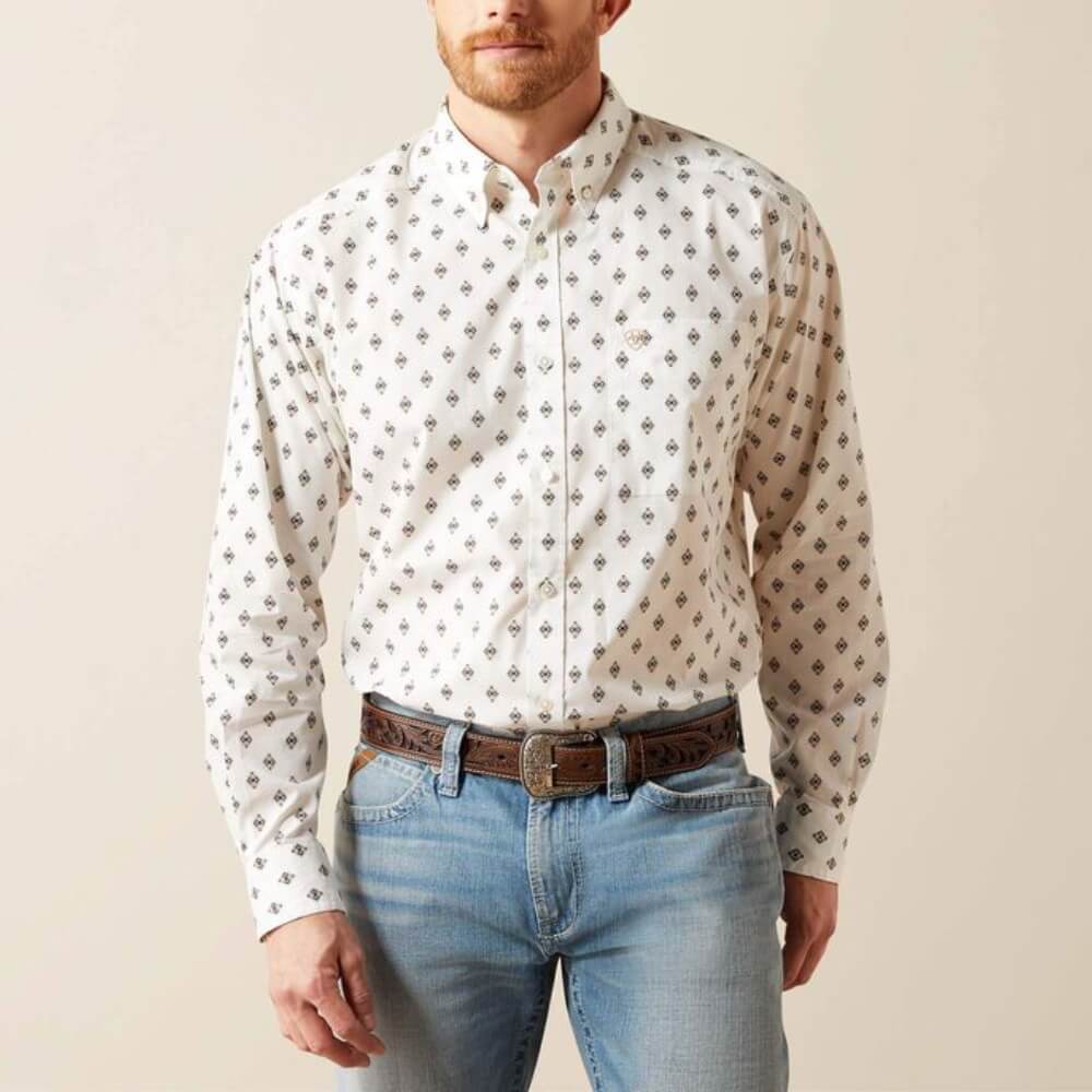 Ariat Mens Thell Classic Fit Shirt White - 10065769