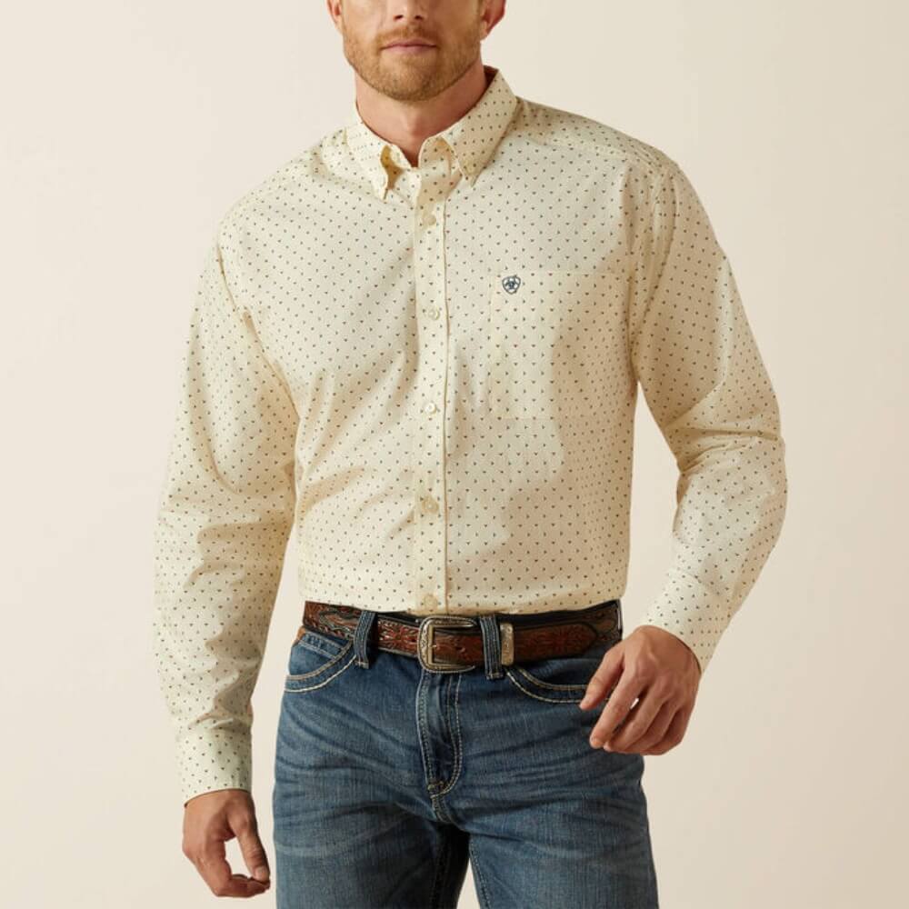 Ariat Mens Titan Classic Fit Shirt Cream - 10062186