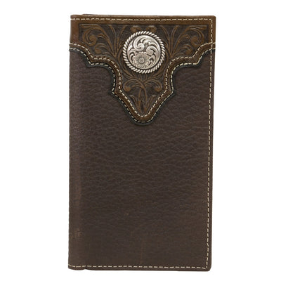Ariat Mens Tooled Overlay Concho Leather Wallet - A3510202