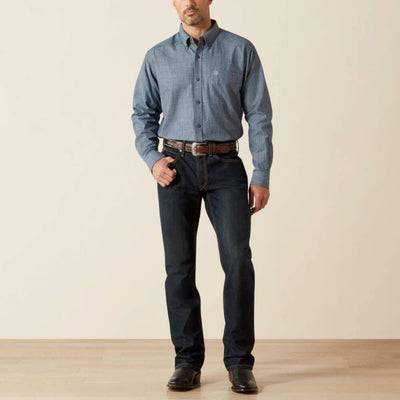 Ariat Mens Trent Classic Fit Shirt Chambray Blue - 10062184