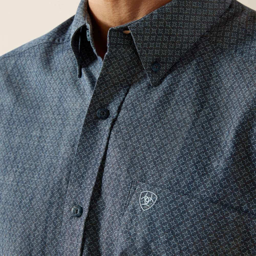 Ariat Mens Trent Classic Fit Shirt Chambray Blue - 10062184