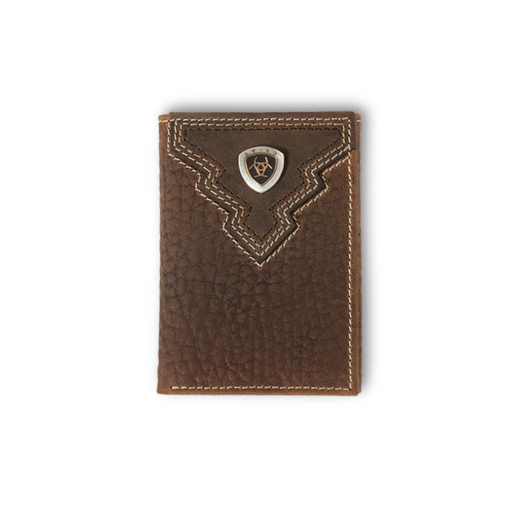 Ariat Mens Tri-fold Wallet Brown - A35621282