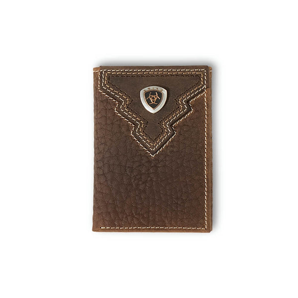 Ariat Portafoglio ARIAT Rowdy Tri-Fold da uomo, rame scuro, taglia
