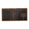 Ariat Mens Trifold Genuine Leather Wallet Medium Brown - A3565744