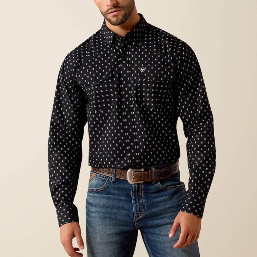 Ariat Mens Truth Fitted Snap Shirt Black - 10071721