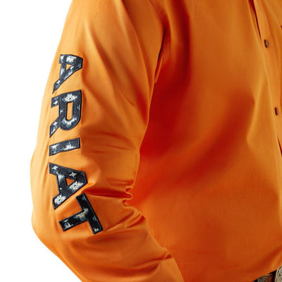 Ariat Mens Team Logo Twill Shirt Orange