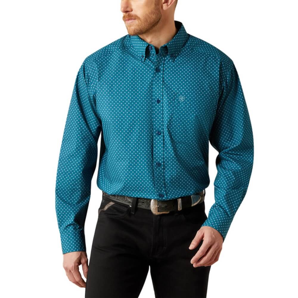 Ariat Mens Tyce Classic Fit Shirt Dark Teal - 10065768