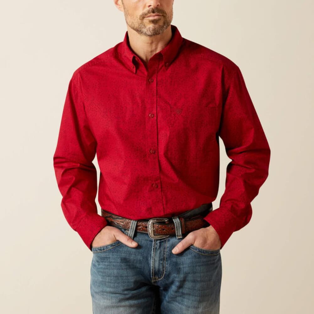 Ariat Mens Tyson Classic Fit Shirt Red - 10065853