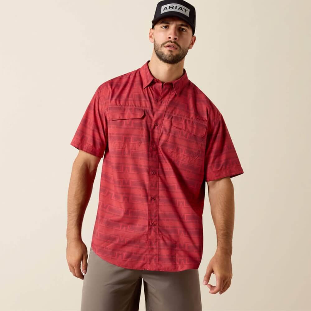 Ariat Mens VentTEK Outbound Classic Fit Shirt Rhubarb Red - 10073429