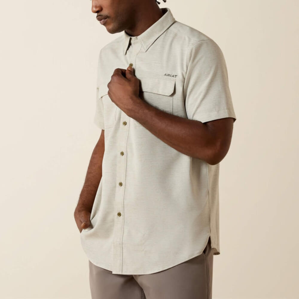 Ariat Mens VentTEK Outbound Fitted Shirt Burnt Olive - 10071762