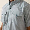 Ariat Mens VentTEK Western Fitted Snap Shirt Blue Heather - 10071255