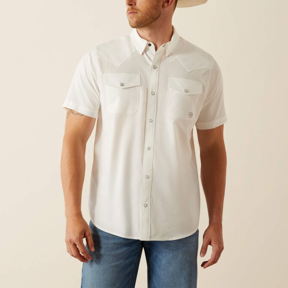 Ariat Mens VentTEK Western Fitted Snap Shirt White - 10054478