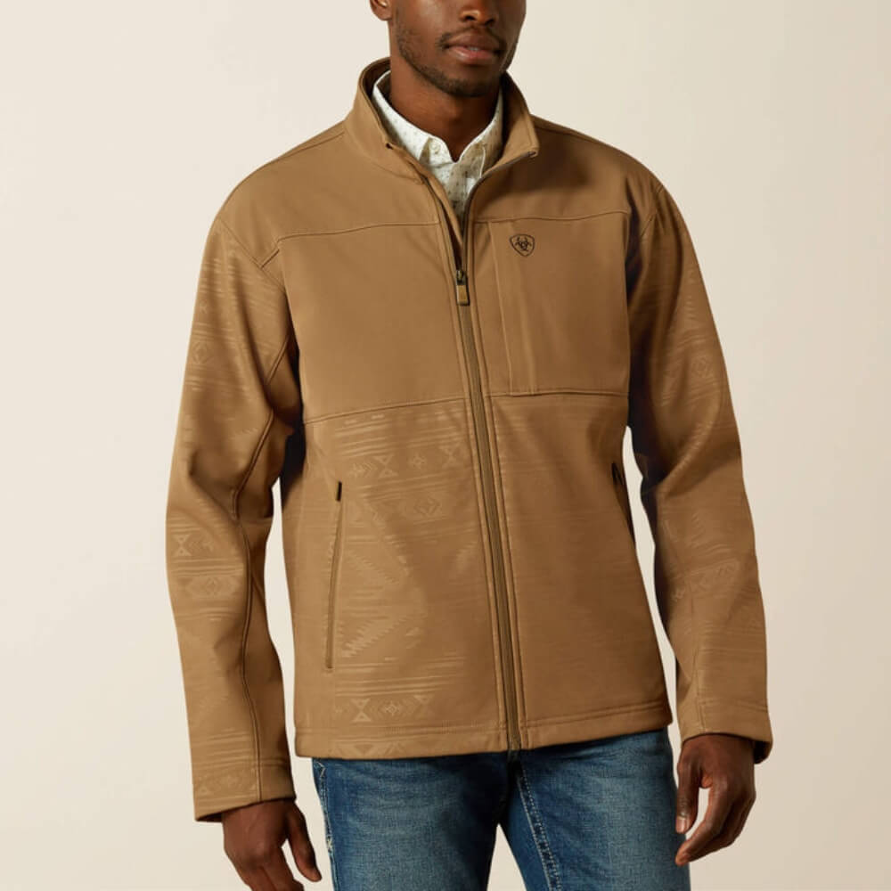 Ariat Mens Vernon Softshell Jacket Khaki Southwest - 10062599