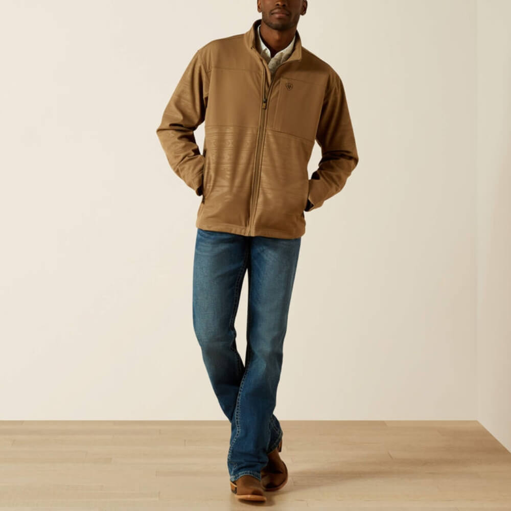 Ariat Mens Vernon Softshell Jacket Khaki Southwest - 10062599