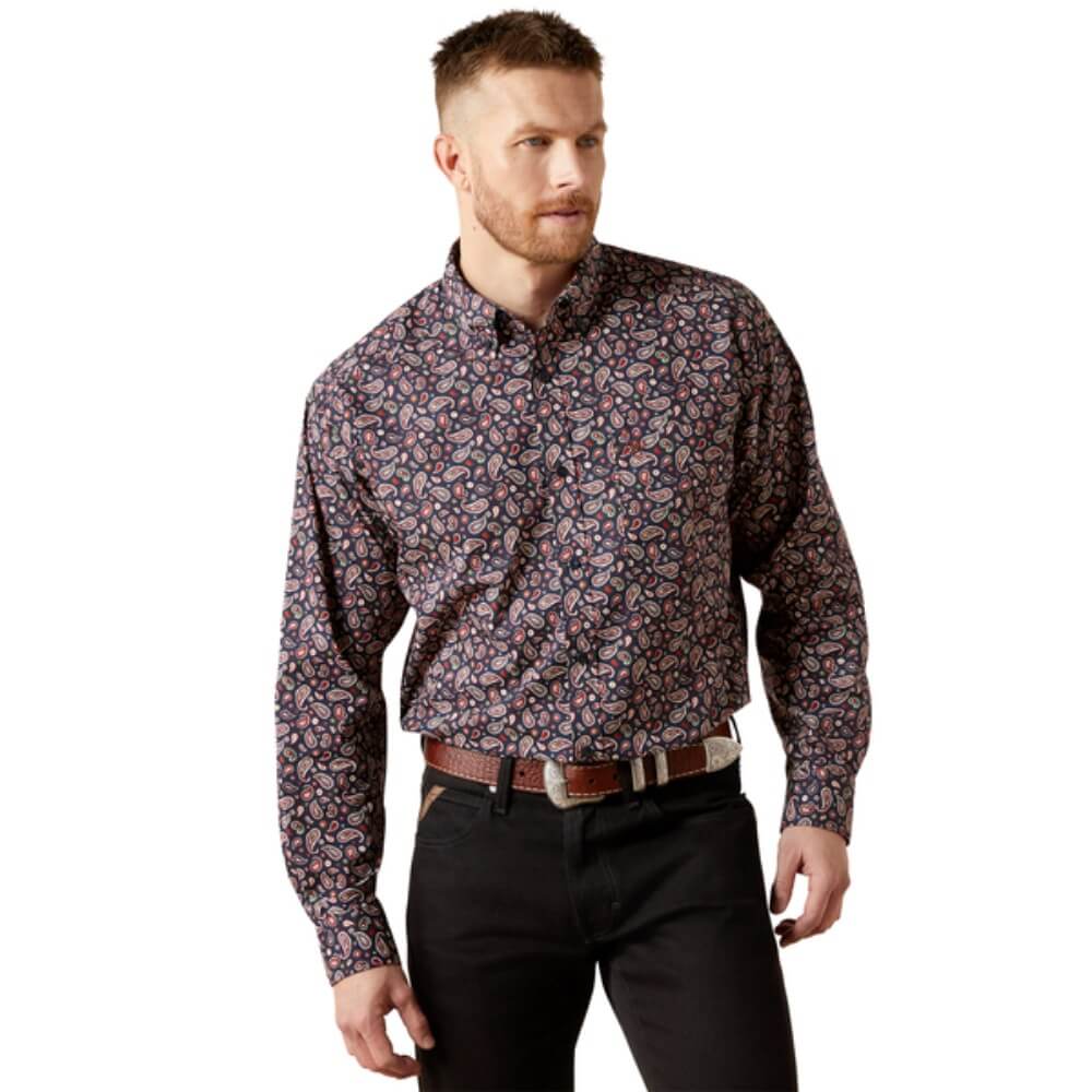 Ariat Mens Wallace Paisley Print Shirt Navy - 10065793