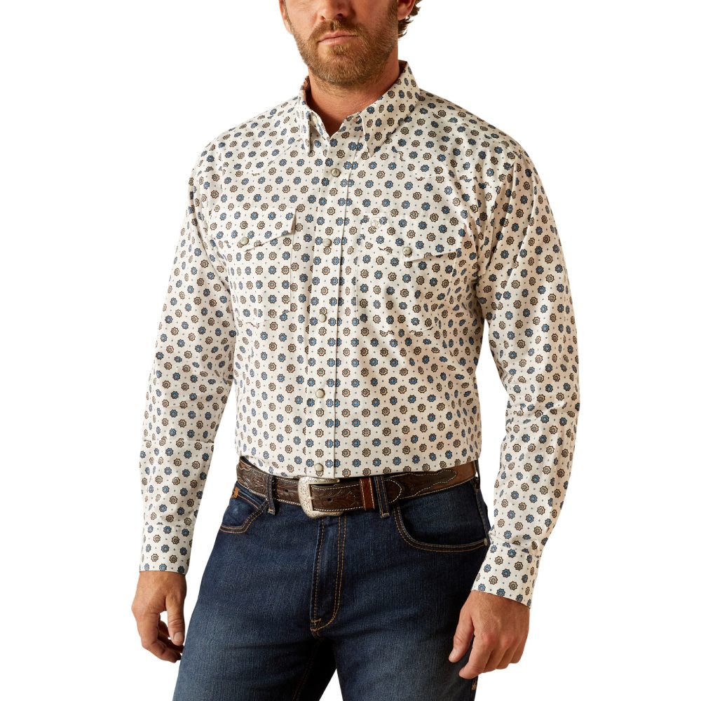 Ariat Mens Warren Off White Shirt