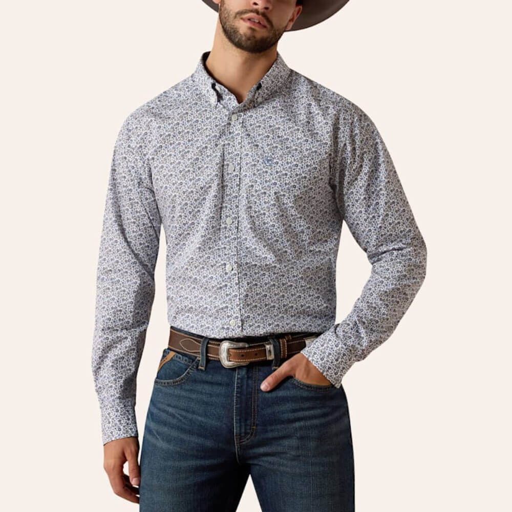 Ariat Mens Weaver Button Down Shirt White - 10073691
