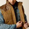 Ariat Mens Western Quilted Vest Cub Khaki/Brown - 10062439