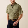 Ariat Mens Western VentTEK Classic Fit Shirt Deep Lichen Green - 10071257