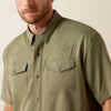 Ariat Mens Western VentTEK Classic Fit Shirt Deep Lichen Green - 10071257