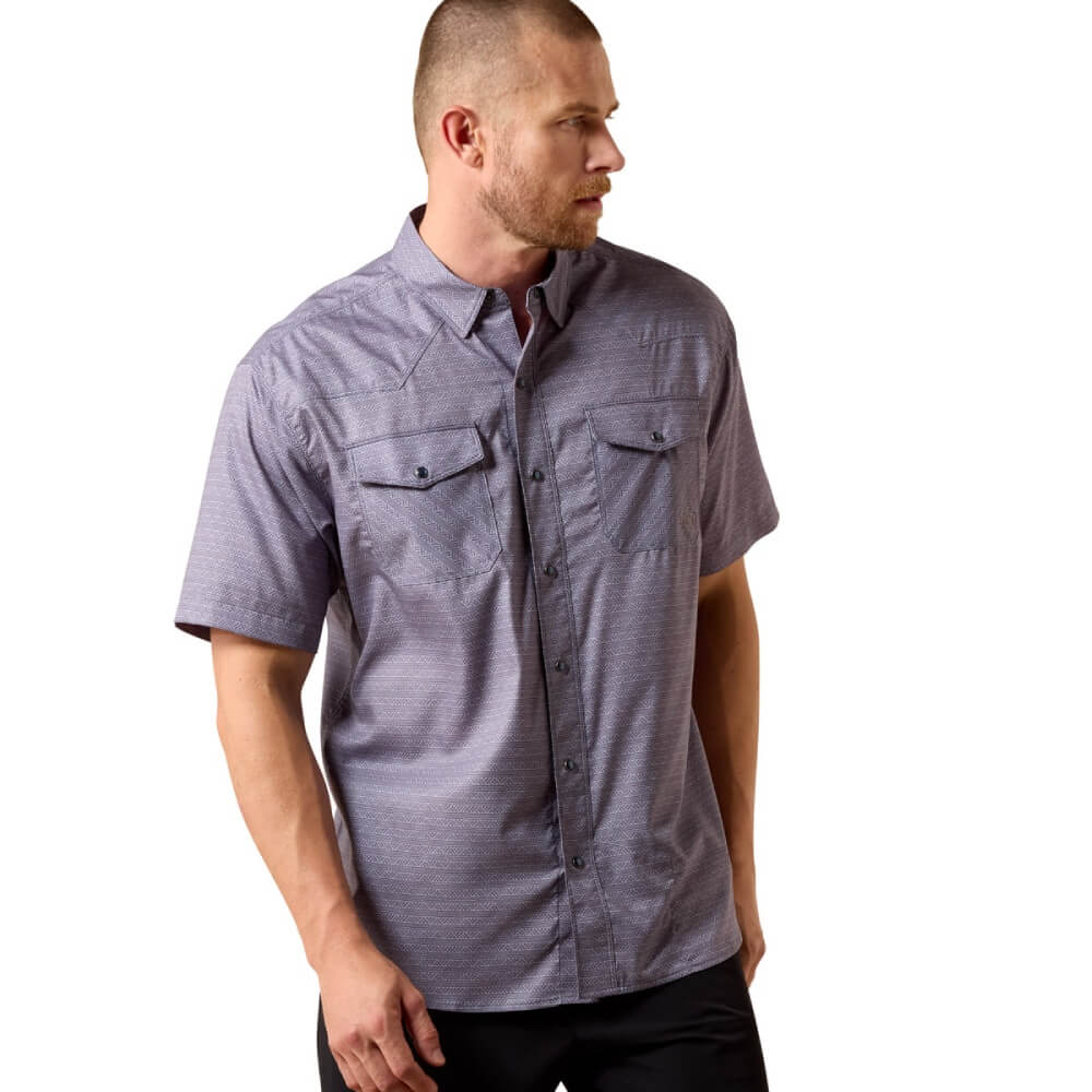 Ariat Mens Western VentTEK Snap Shirt Dark Denim - 10073423