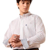 Ariat Mens Whittaker Long Sleeve Shirt White Stripe - 10079411