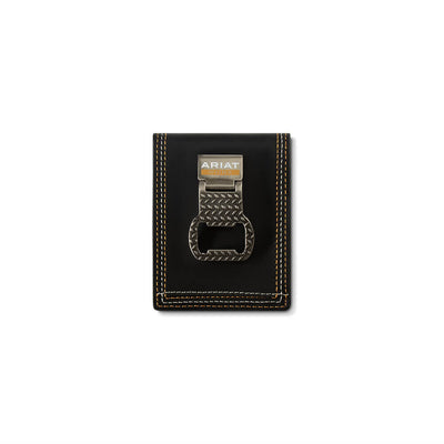 Ariat Mens Work Bifold Money Clip Wallet Black - A3400801