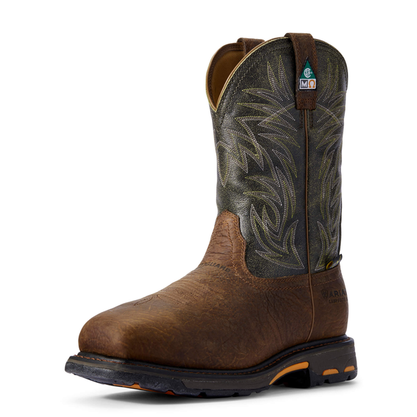 Ariat Mens WorkHog Met Guard Work Boots In Ridge Brown