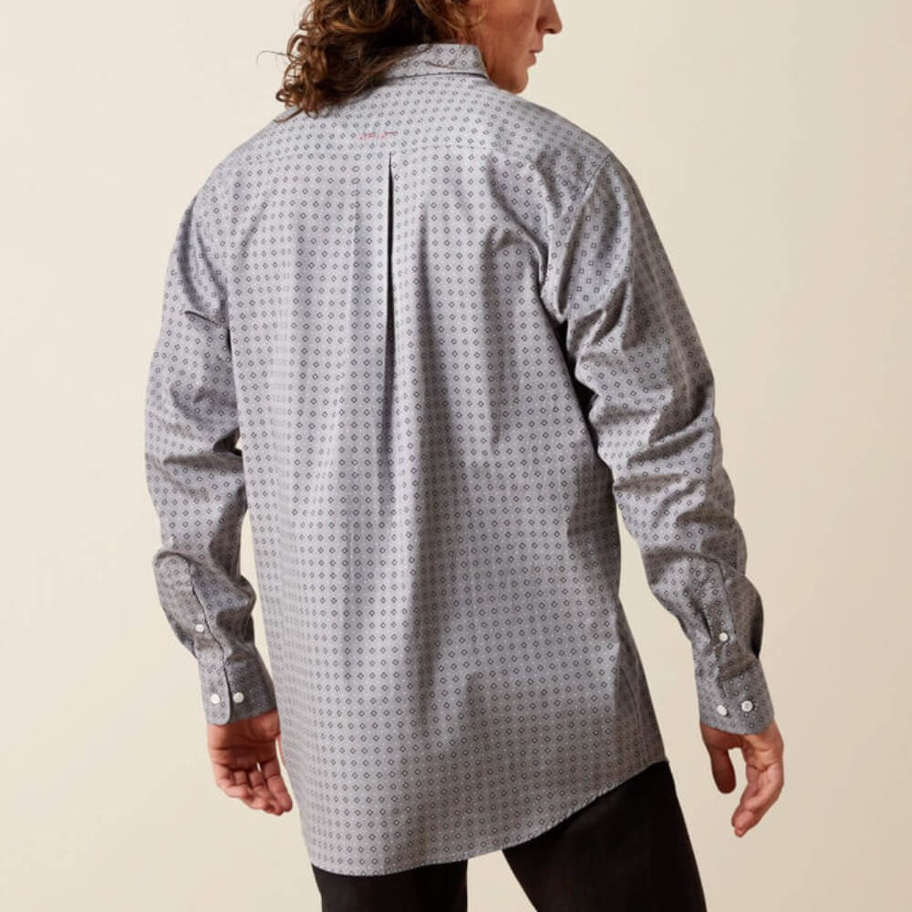 Ariat Mens Wrinkle Free Anderson Fitted Shirt Grey - 10065776