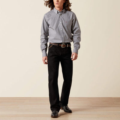 Ariat Mens Wrinkle Free Anderson Fitted Shirt Grey - 10065776