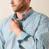 Ariat Mens Wrinkle Free Antonio Shirt Angel Blue Plaid - 10071028