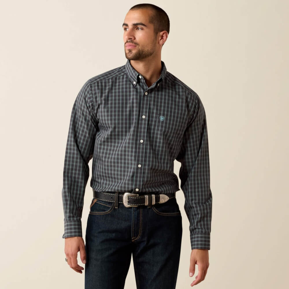 Ariat Mens Wrinkle Free Barbary Classic Fit Shirt Black - 10079488