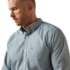 Ariat Mens Wrinkle Free Barclay Classic Fit Shirt Blue Steel - 10079531