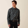 Ariat Mens Wrinkle Free Barrette Fitted Shirt Black Paisley - 10079487