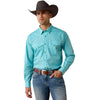 Ariat Mens Wrinkle Free Bobbee Snap Shirt Bobbee Aqua - 10079549