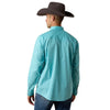 Ariat Mens Wrinkle Free Bobbee Snap Shirt Bobbee Aqua - 10079549